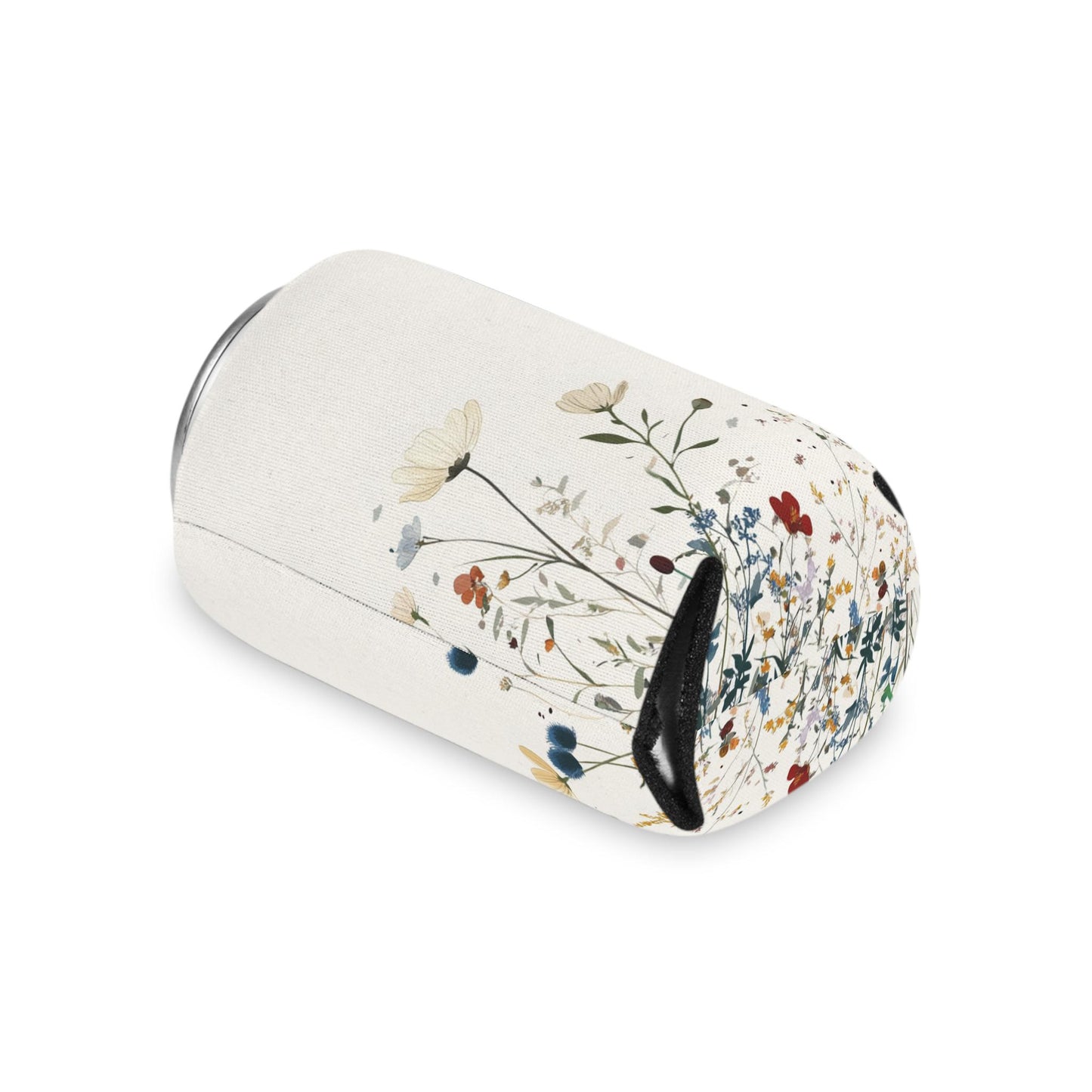 Floral Can Cooler: Elegant Polyester Drink Holder