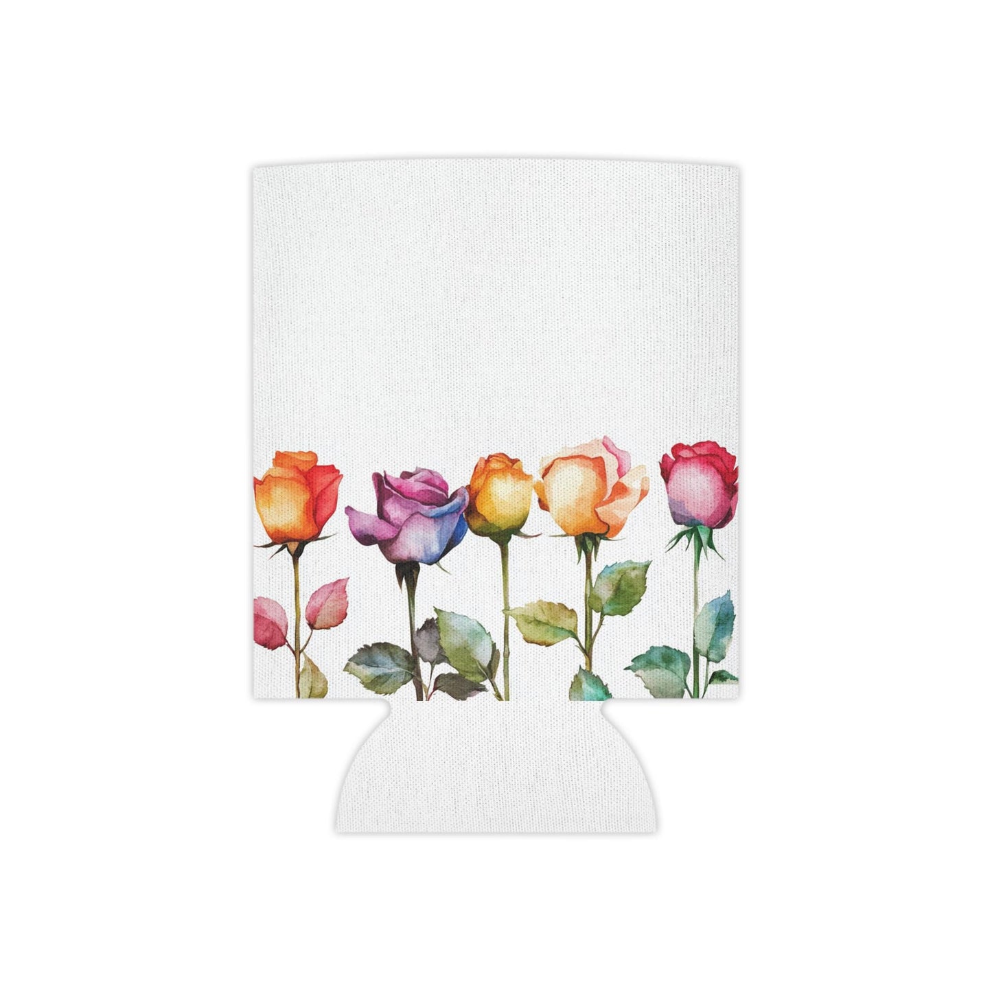 Rose Design Can Cooler: Floral Insulated Drink Sleeve