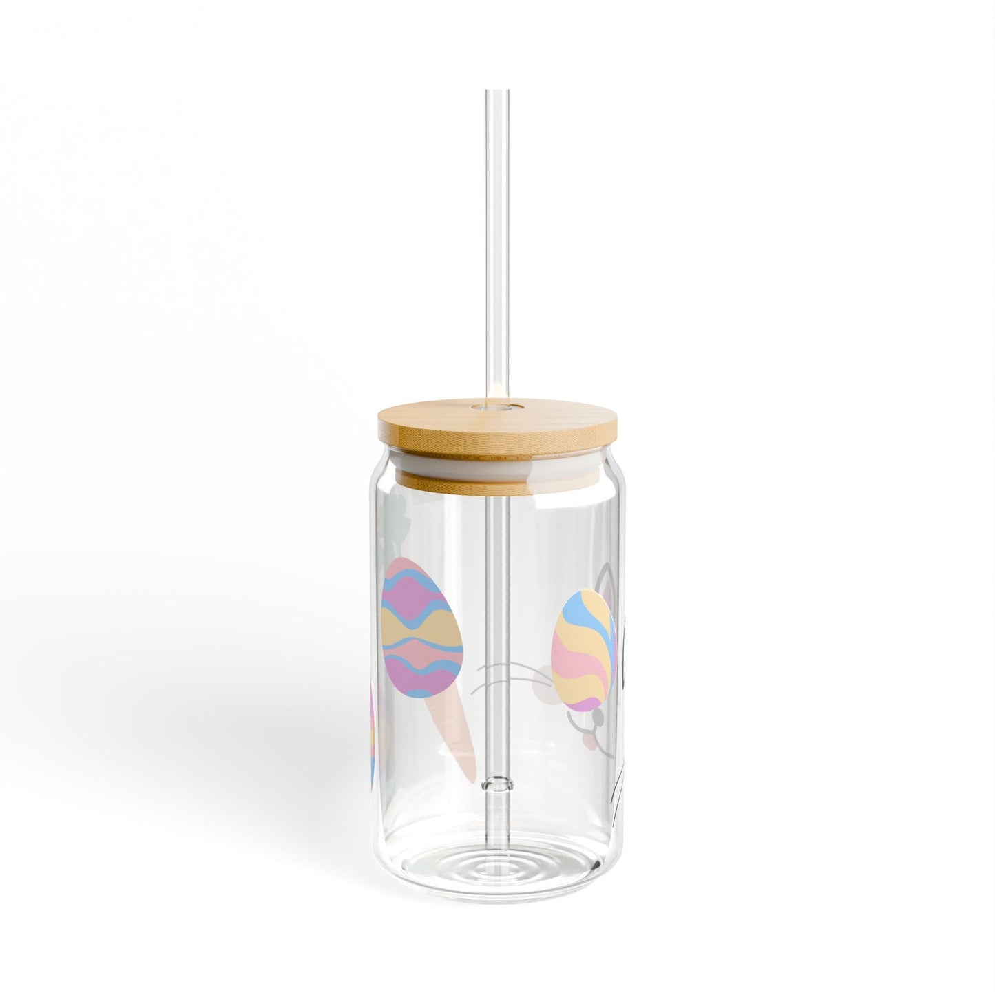 Easter Bunny Sipper Glass: Spring Drinkware with Lid & Straw