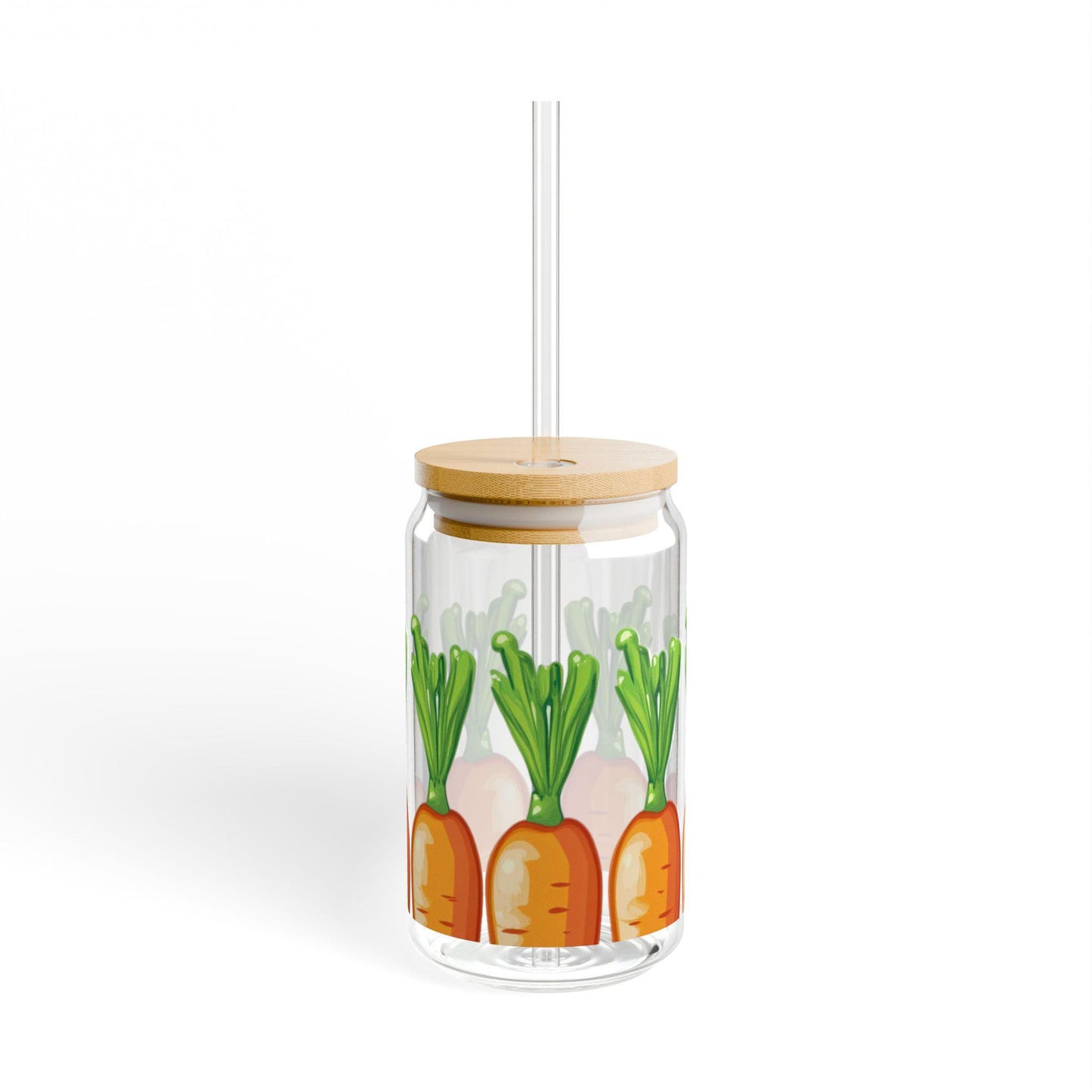 Carrot Row Sipper Glass: Garden Vegetable 16oz Tumbler