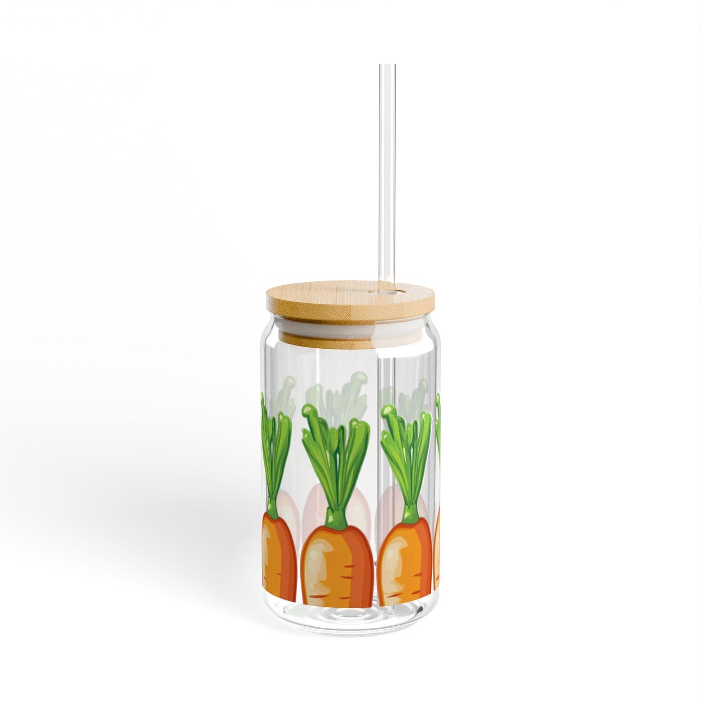 Carrot Row Sipper Glass: Garden Vegetable 16oz Tumbler
