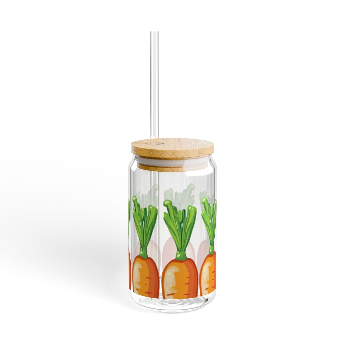 Carrot Row Sipper Glass: Garden Vegetable 16oz Tumbler