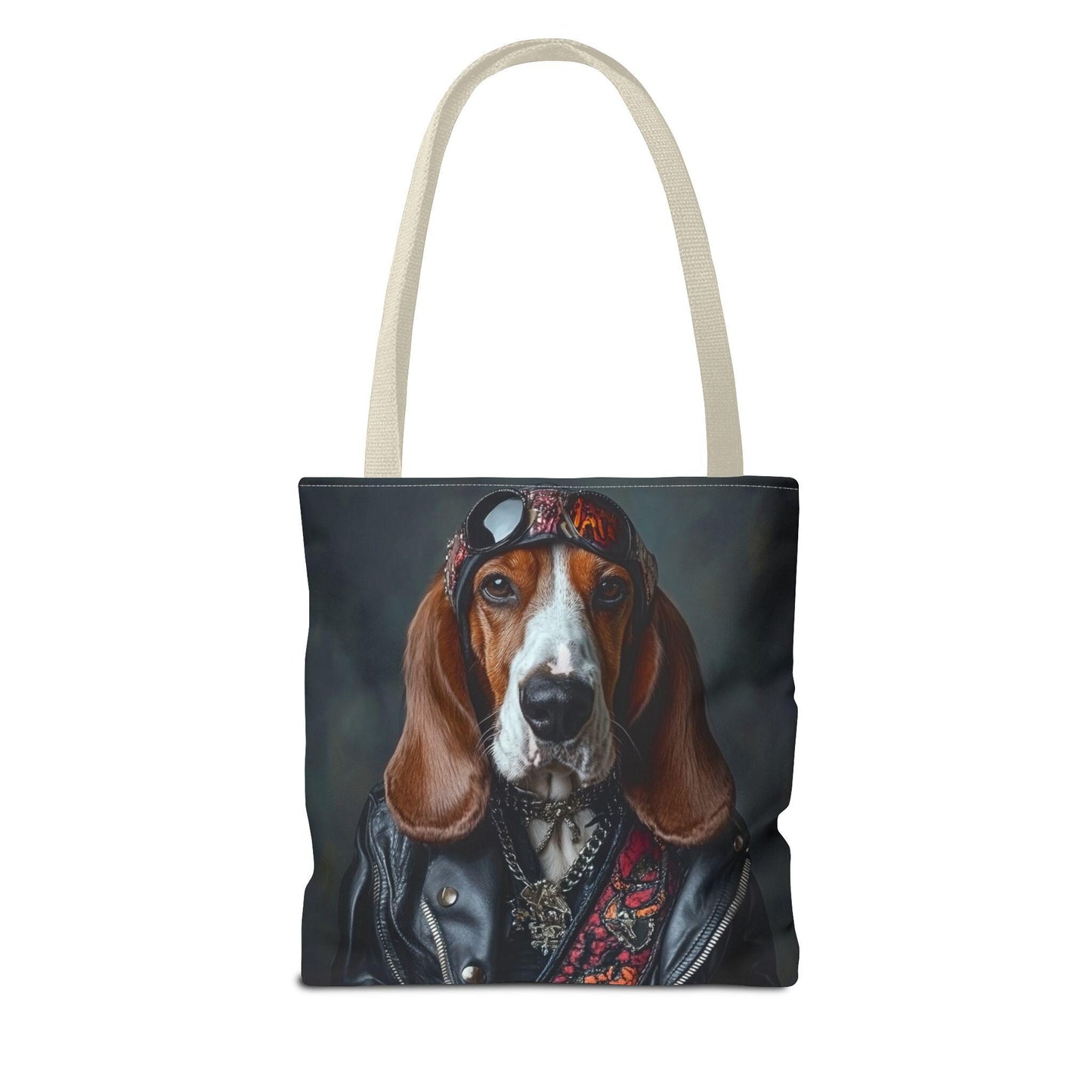 Rocker Basset Hound Tote Bag: Durable Polyester Dog Lover Gift