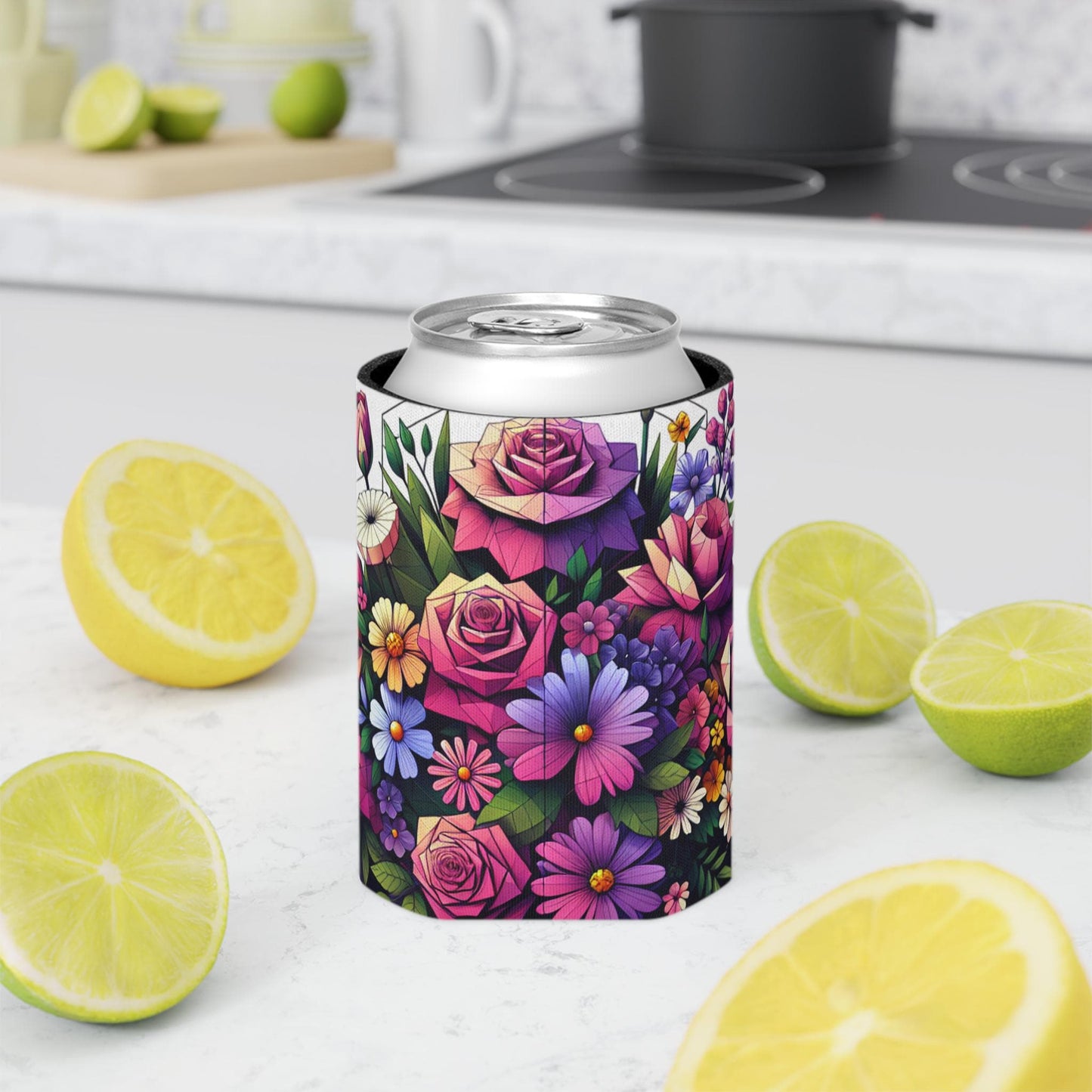 Floral Can Cooler: Insulated Drink Sleeve, Summer Party Favor