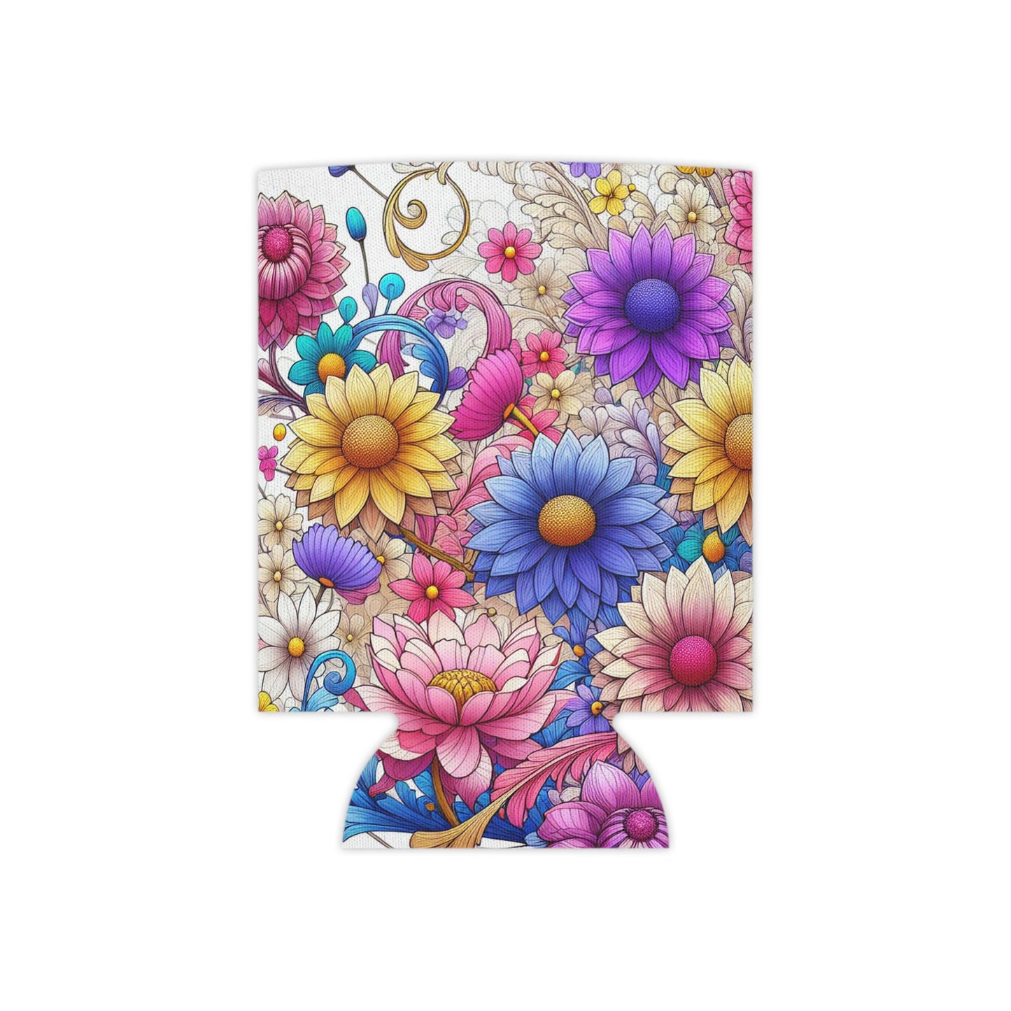 Floral Can Cooler: Insulated Drink Holder, Summer Picnic Accessory