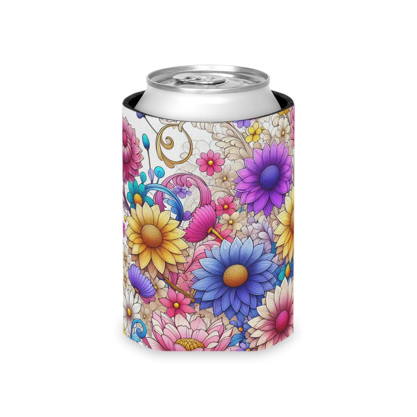 Floral Can Cooler: Insulated Drink Holder, Summer Picnic Accessory