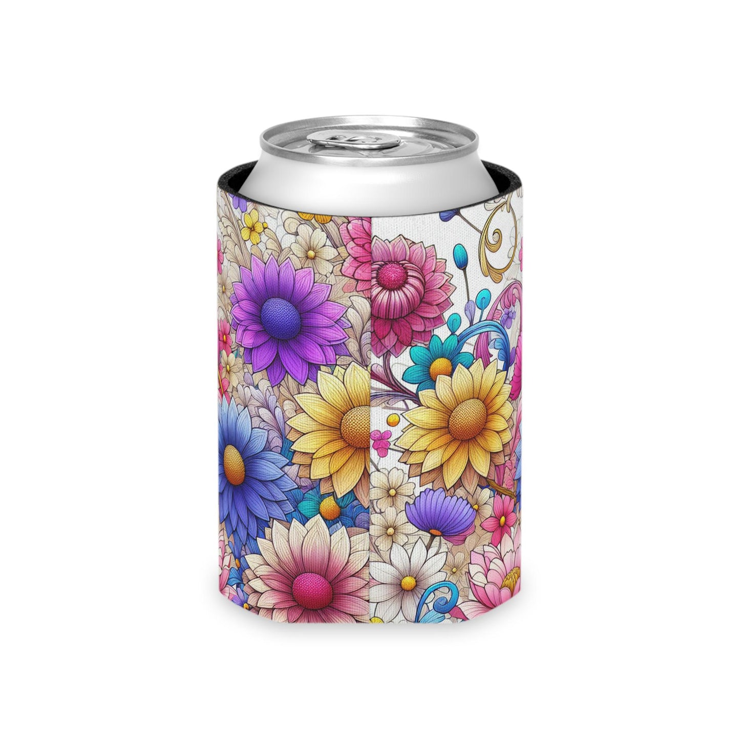 Floral Can Cooler: Insulated Drink Holder, Summer Picnic Accessory