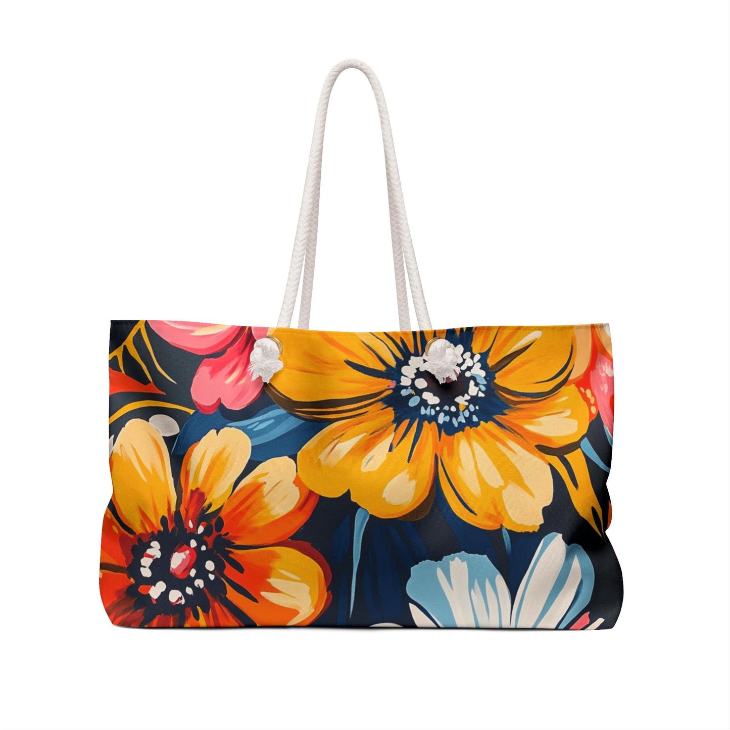 Floral Weekender Bag: Stylish Travel Tote with Vibrant Flower Design