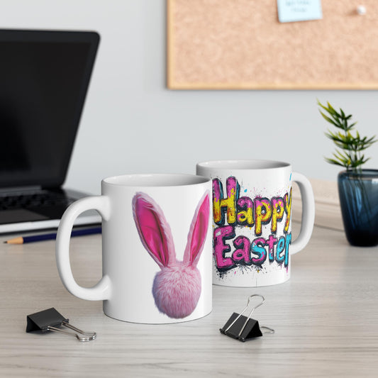 Easter Bunny Mug: Graffiti Lettering, Holiday Drinkware