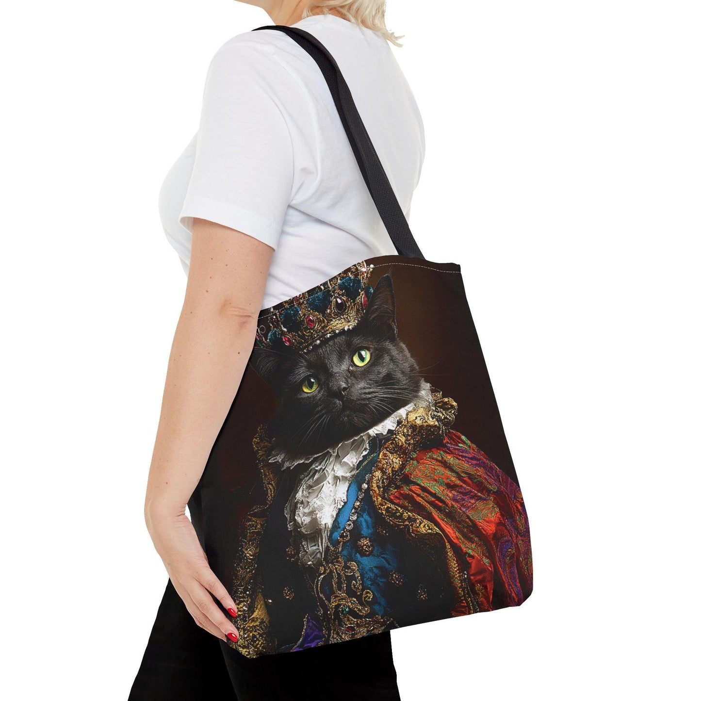 Regal Cat Art Tote Bag: Royal Feline Fashion Accessory