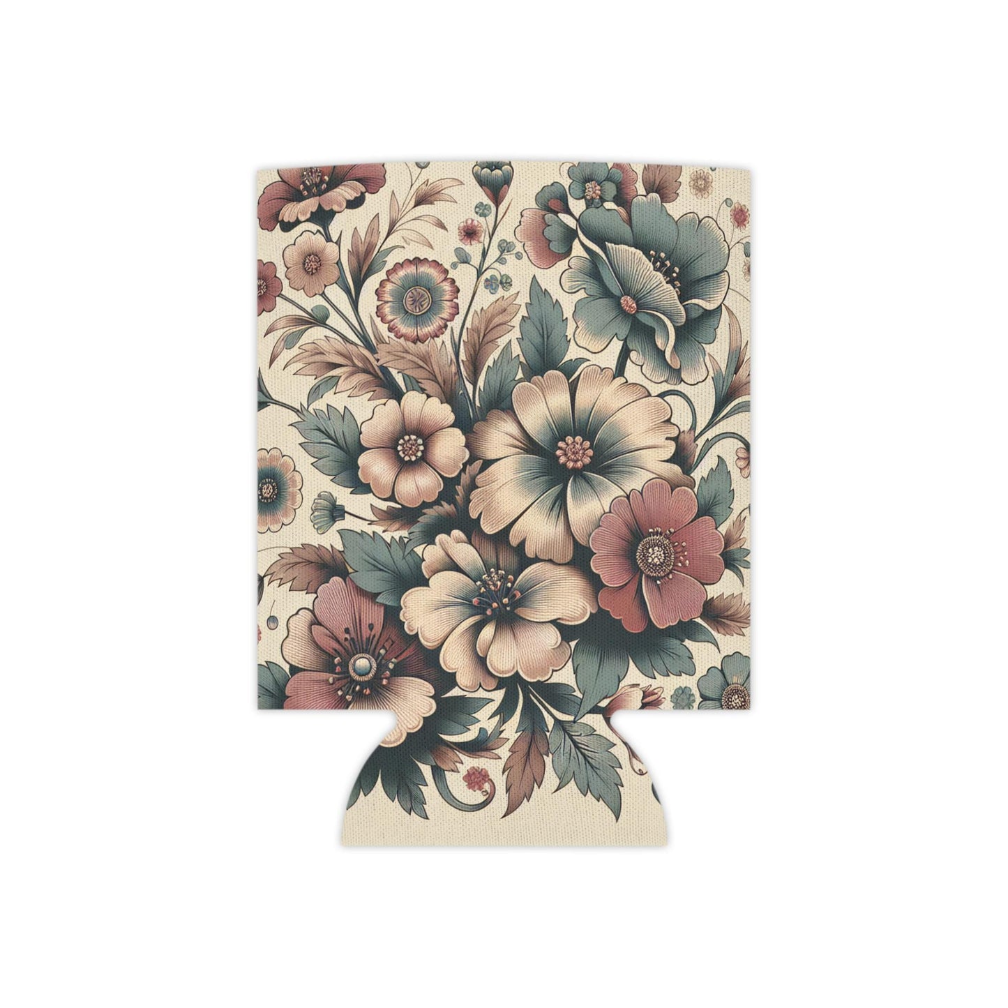 Vintage Floral Can Cooler: Retro Beverage Sleeve