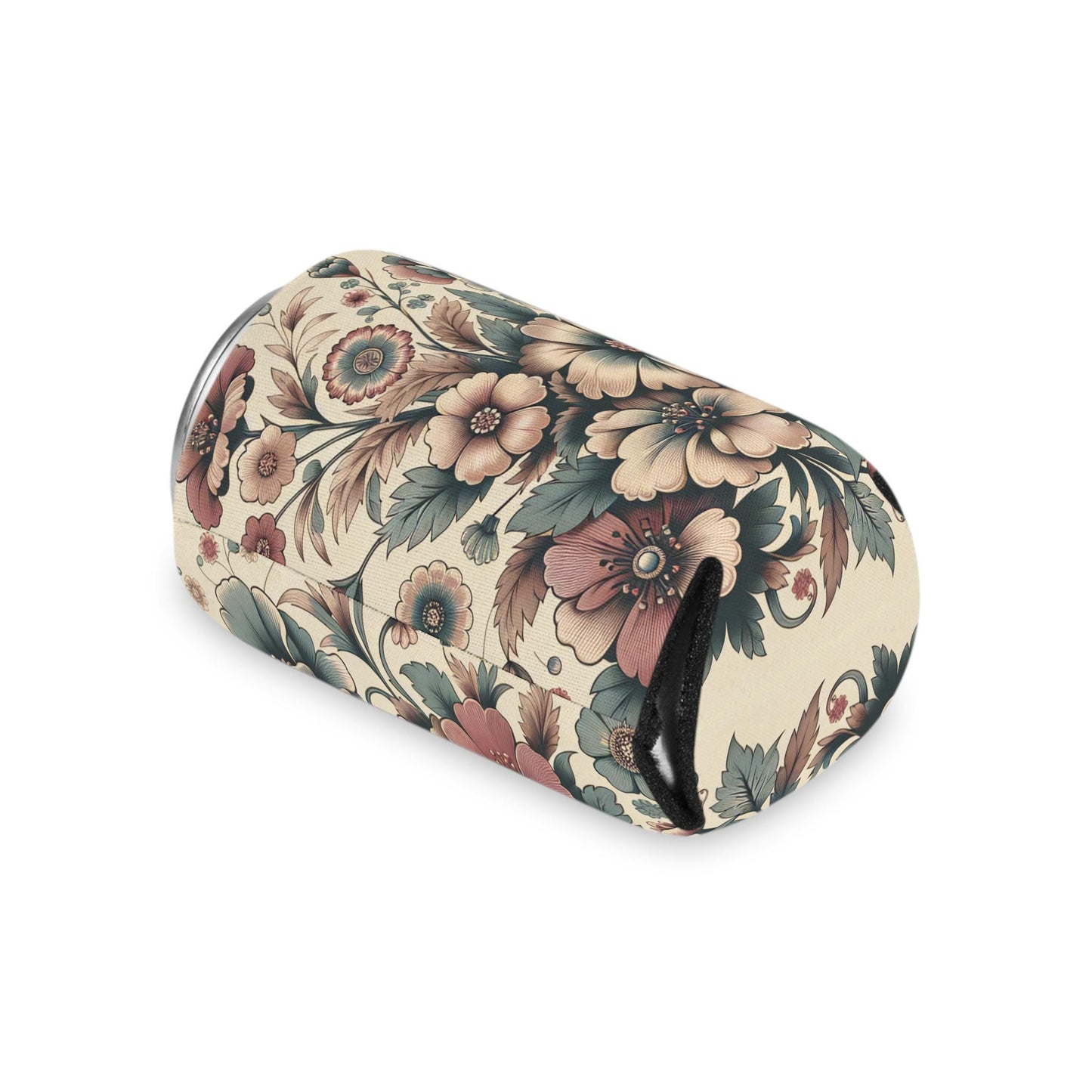 Vintage Floral Can Cooler: Retro Beverage Sleeve