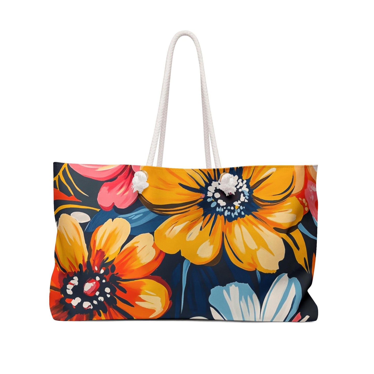 Floral Weekender Bag: Stylish Travel Tote with Vibrant Flower Design