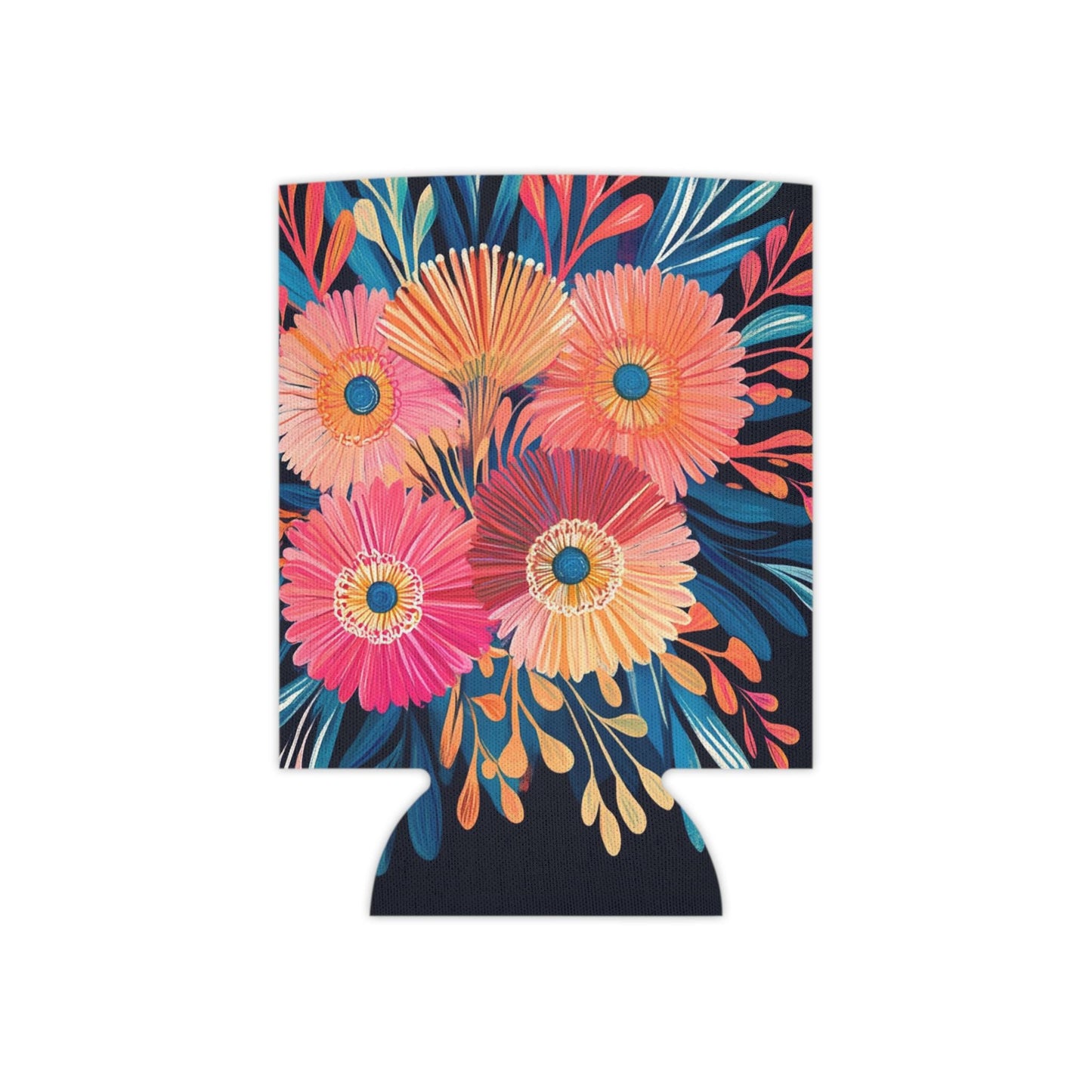 Floral Can Cooler: Insulated Flower Print Drink Sleeve