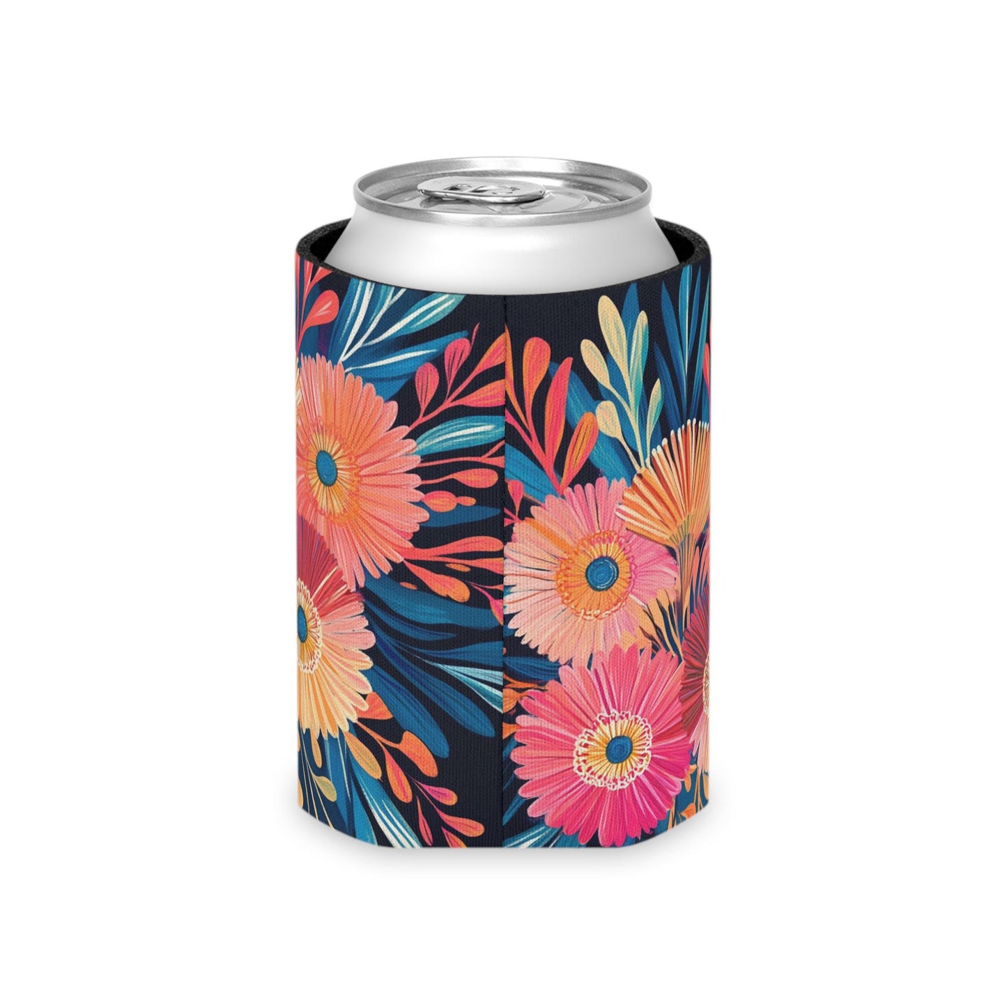 Floral Can Cooler: Insulated Flower Print Drink Sleeve