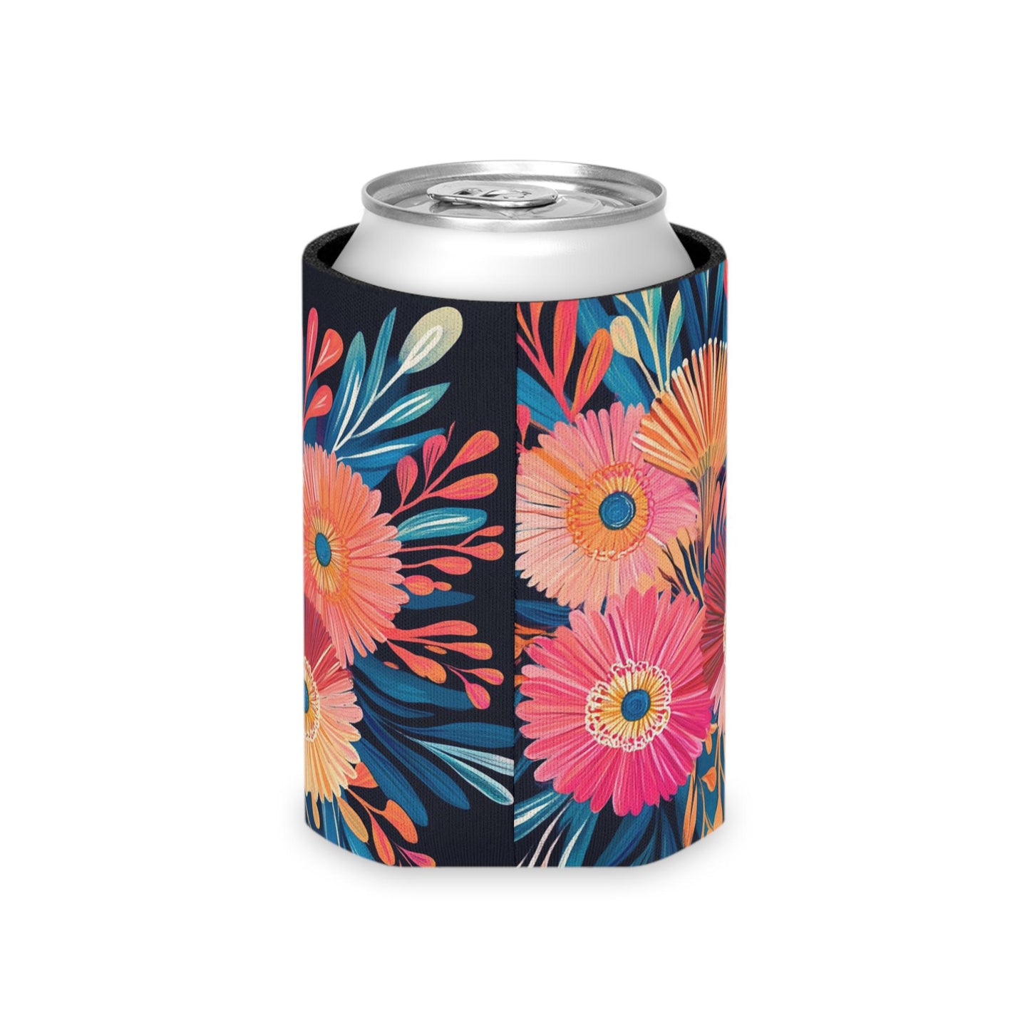 Floral Can Cooler: Insulated Flower Print Drink Sleeve