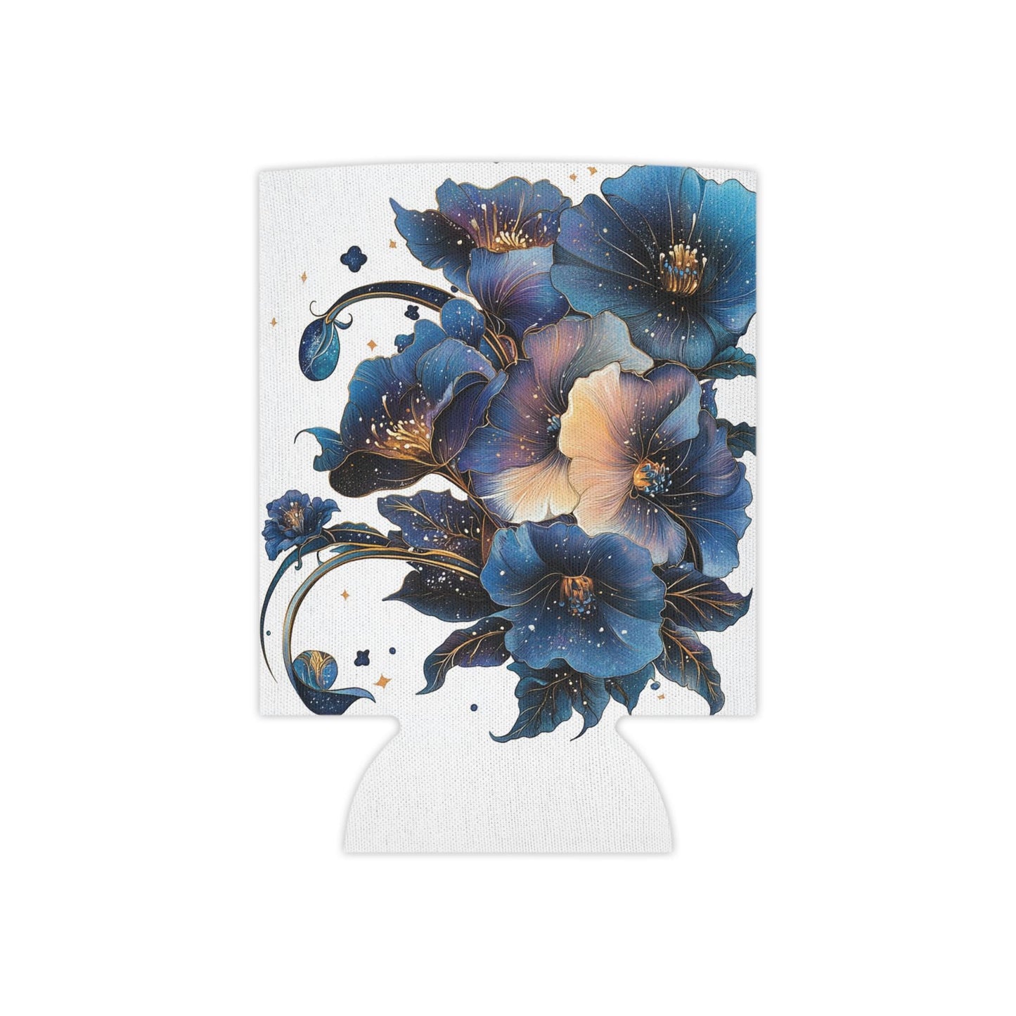Floral Can Cooler: Botanical Print Beverage Insulator Sleeve