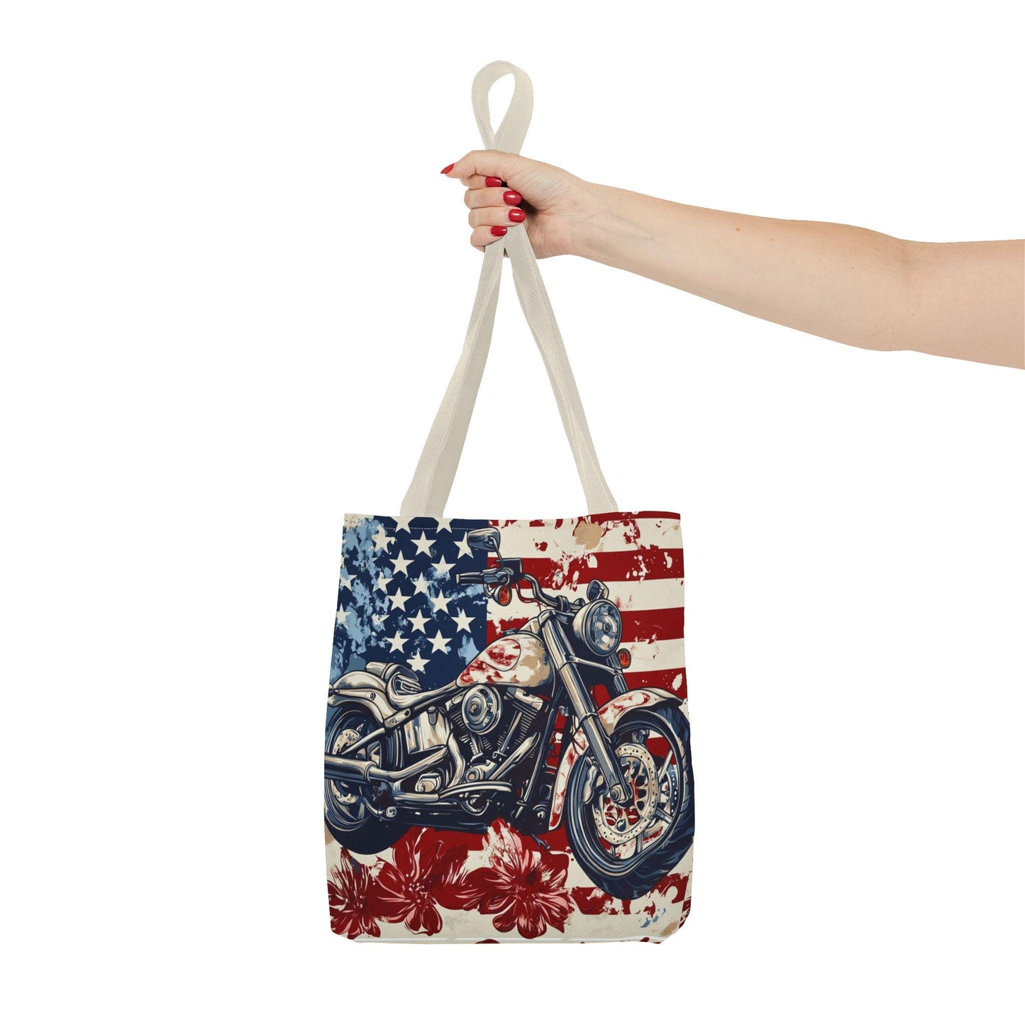 American Motorcycle Tote Bag: Patriotic USA Carryall