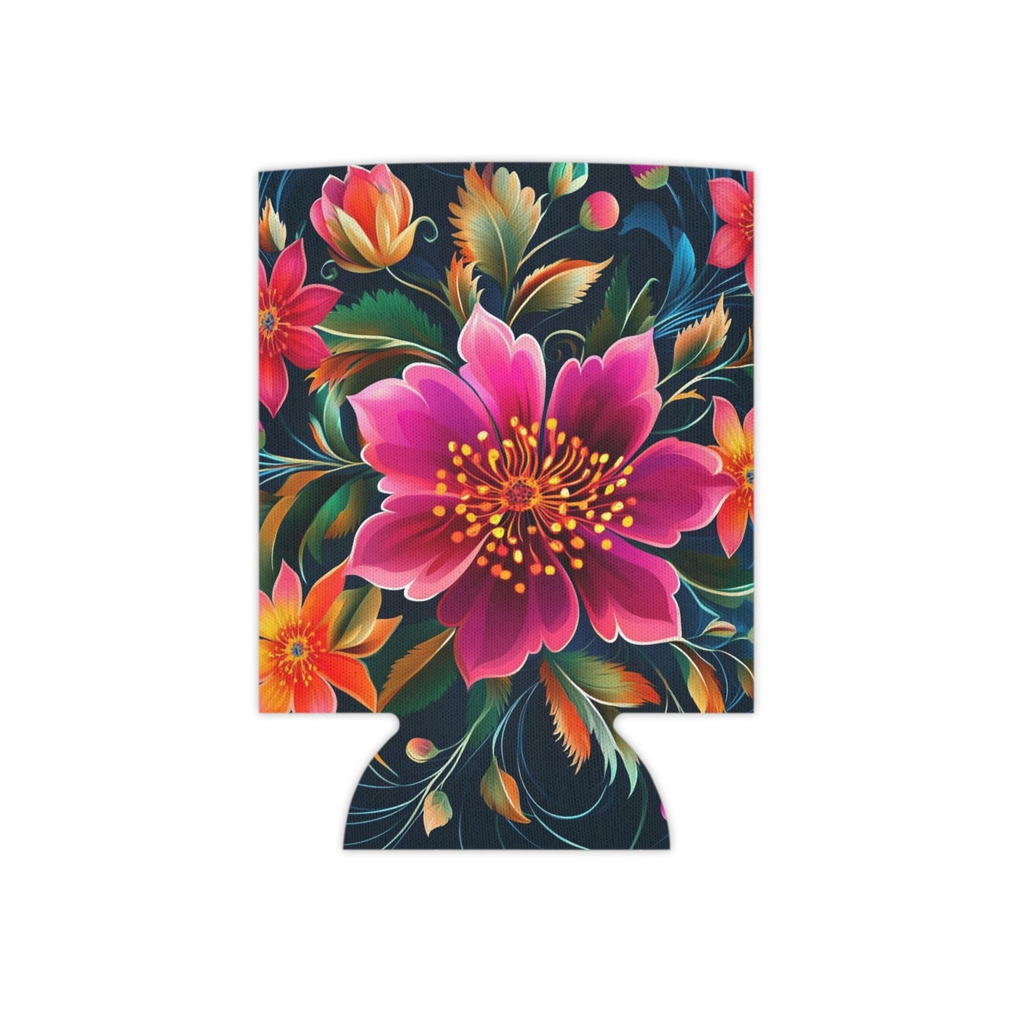 Floral Can Cooler, Drink Sleeve, Beverage Insulator, Beer Holder, Soda Can Cover, Tropical Koozie