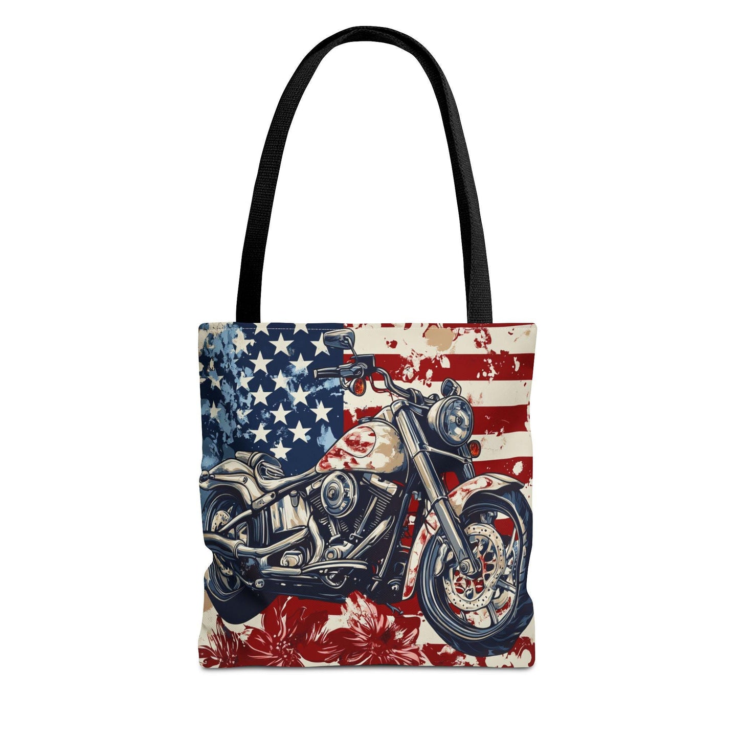 American Motorcycle Tote Bag: Patriotic USA Carryall