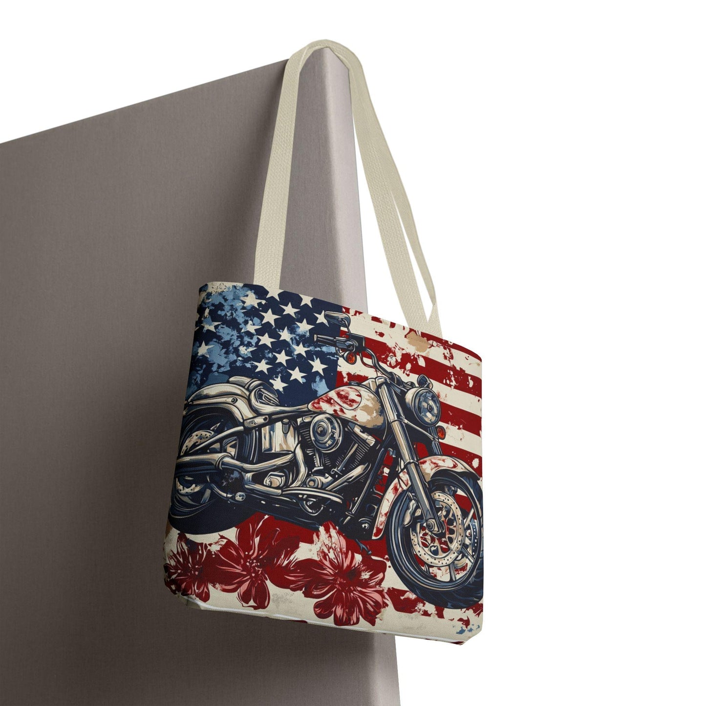 American Motorcycle Tote Bag: Patriotic USA Carryall