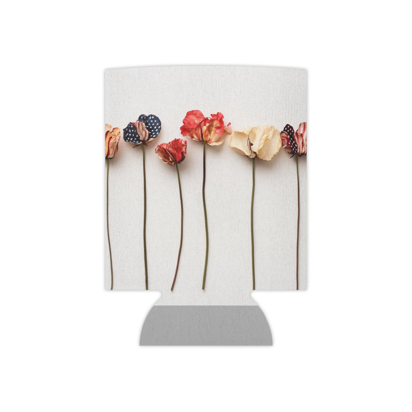 American Floral Can Cooler: Patriotic 4th of July Drink Sleeve