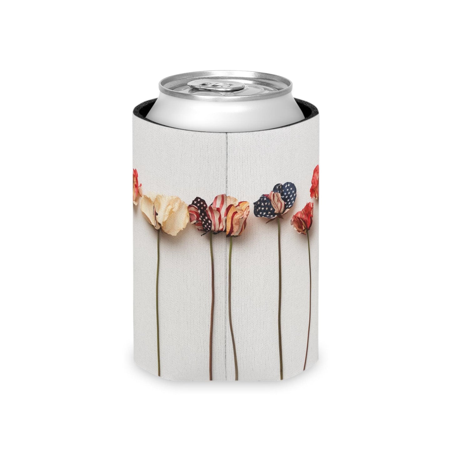 American Floral Can Cooler: Patriotic 4th of July Drink Sleeve