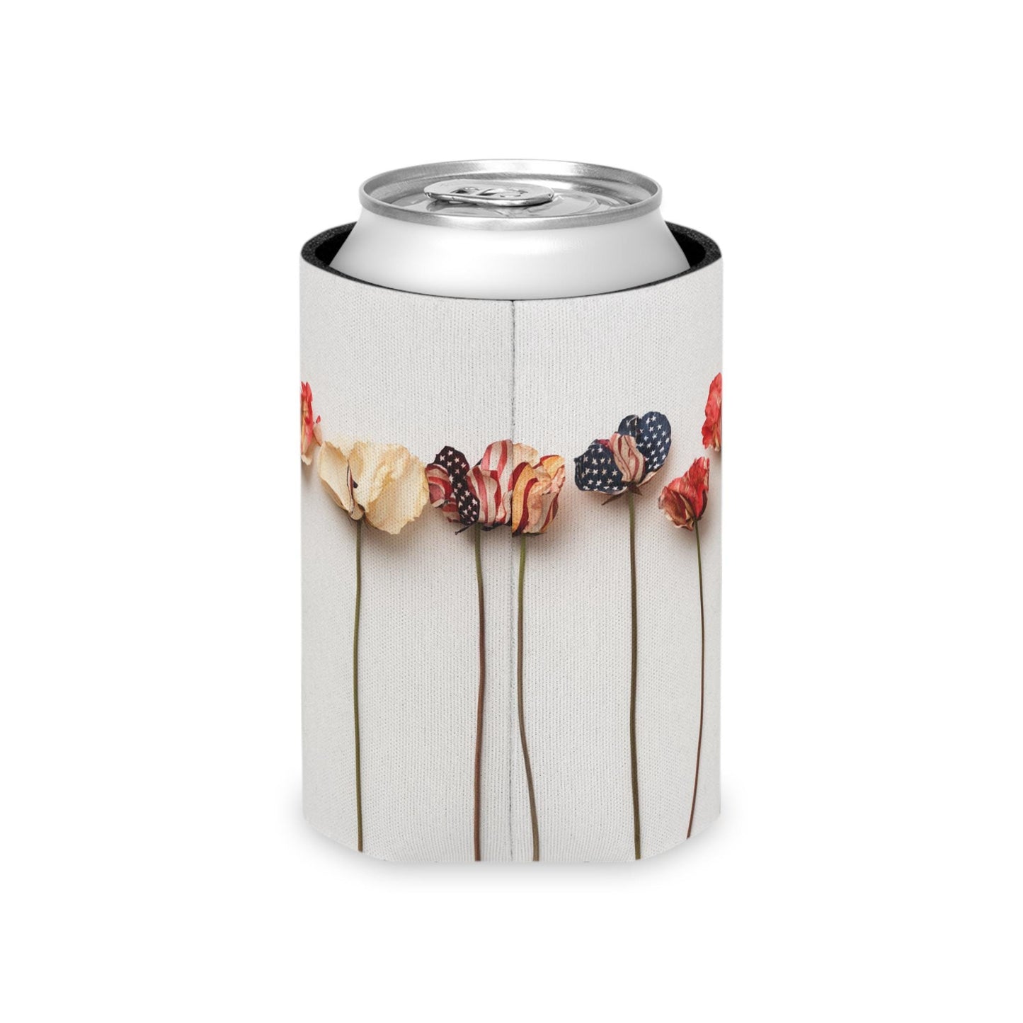 American Floral Can Cooler: Patriotic 4th of July Drink Sleeve