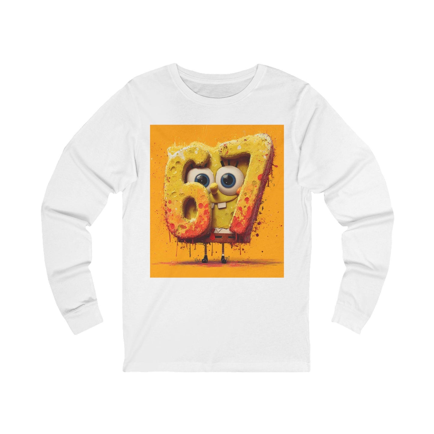 Number 67 Graphic Long Sleeve Tee | Playful Cartoon Design