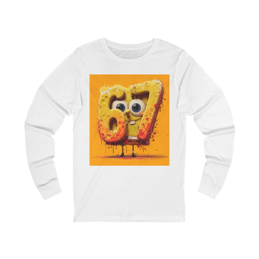 Number 67 Graphic Long Sleeve Tee | Playful Cartoon Design