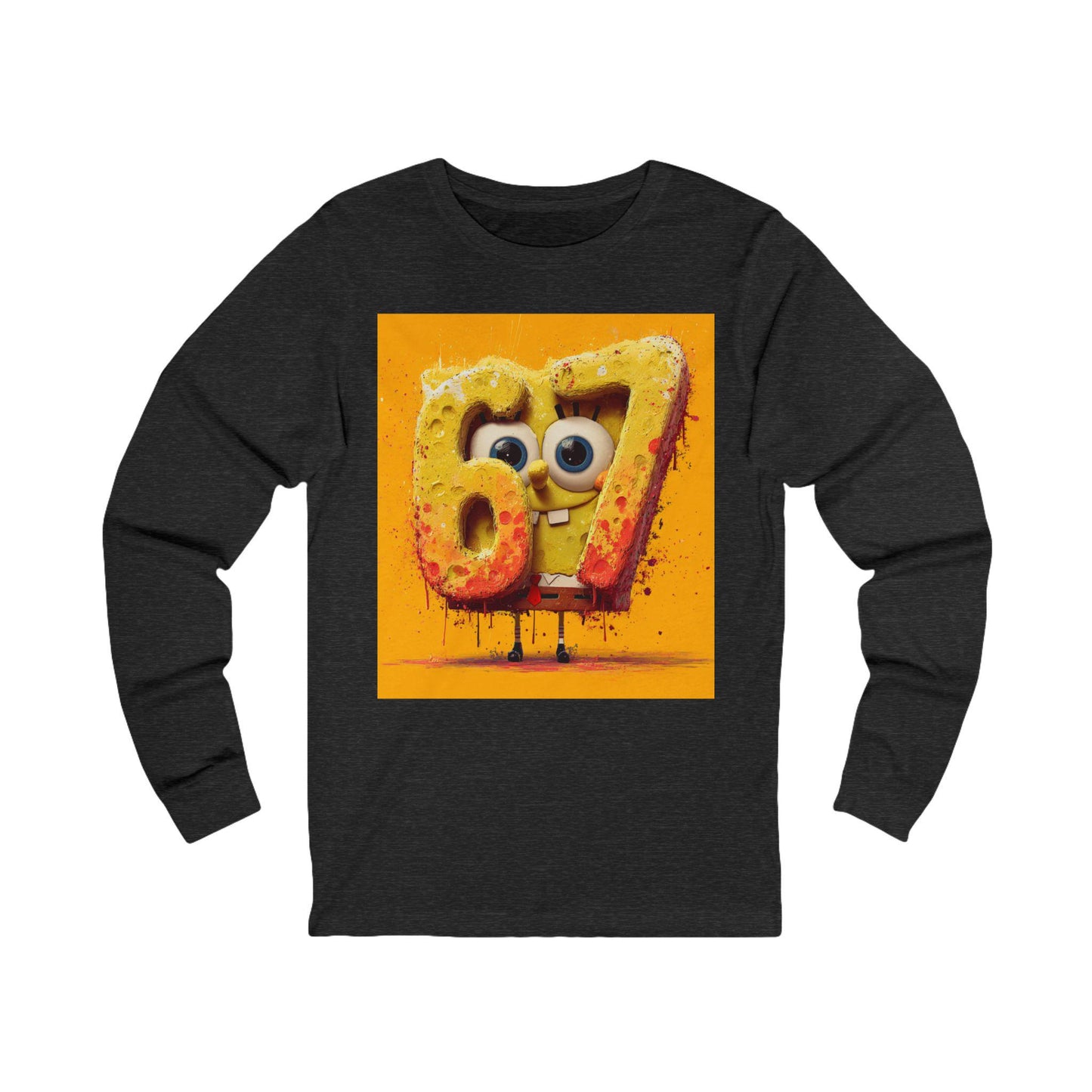 Number 67 Graphic Long Sleeve Tee | Playful Cartoon Design