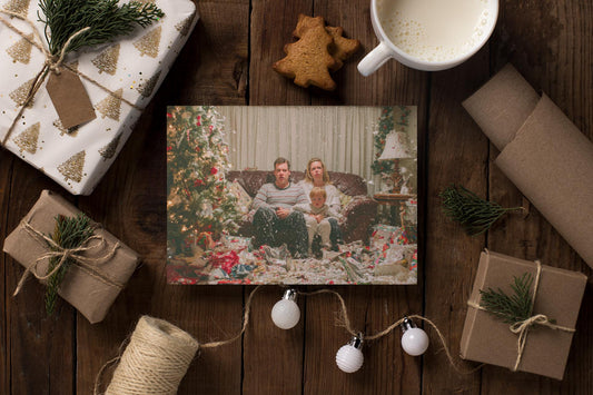 Family Christmas Photo Greeting Cards, Holiday Stationery (5-Pack)