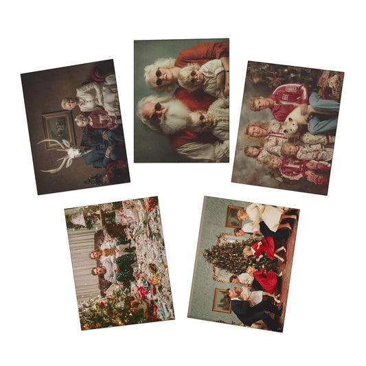 Family Christmas Photo Greeting Cards, Holiday Stationery (5-Pack)