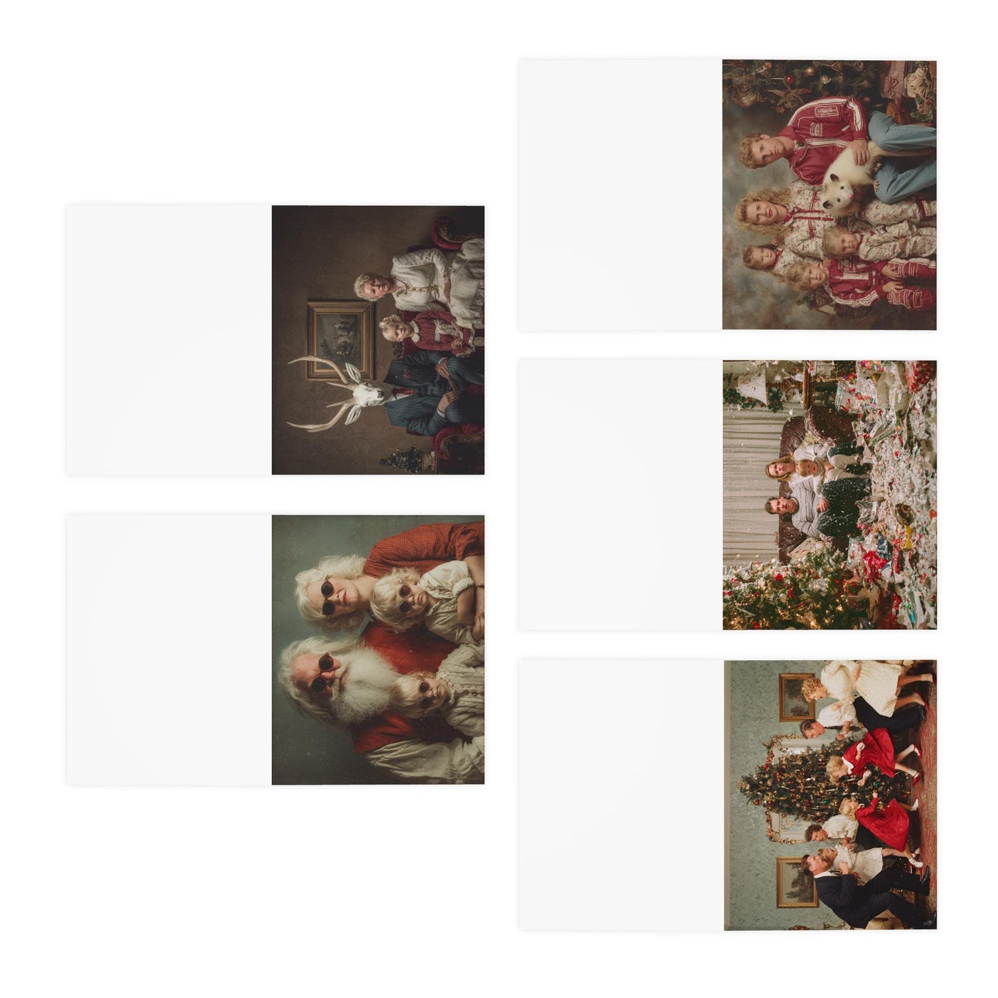 Family Christmas Photo Greeting Cards, Holiday Stationery (5-Pack)