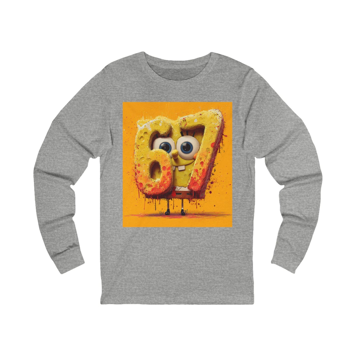 Number 67 Graphic Long Sleeve Tee | Playful Cartoon Design