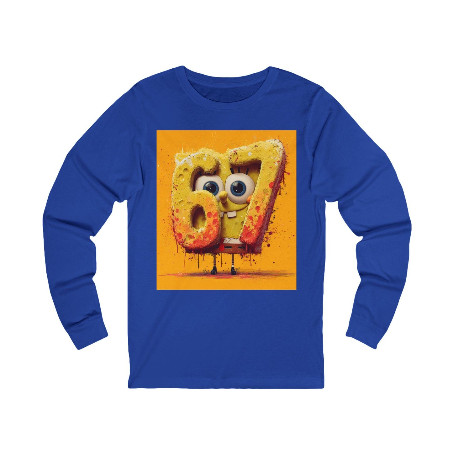 Number 67 Graphic Long Sleeve Tee | Playful Cartoon Design