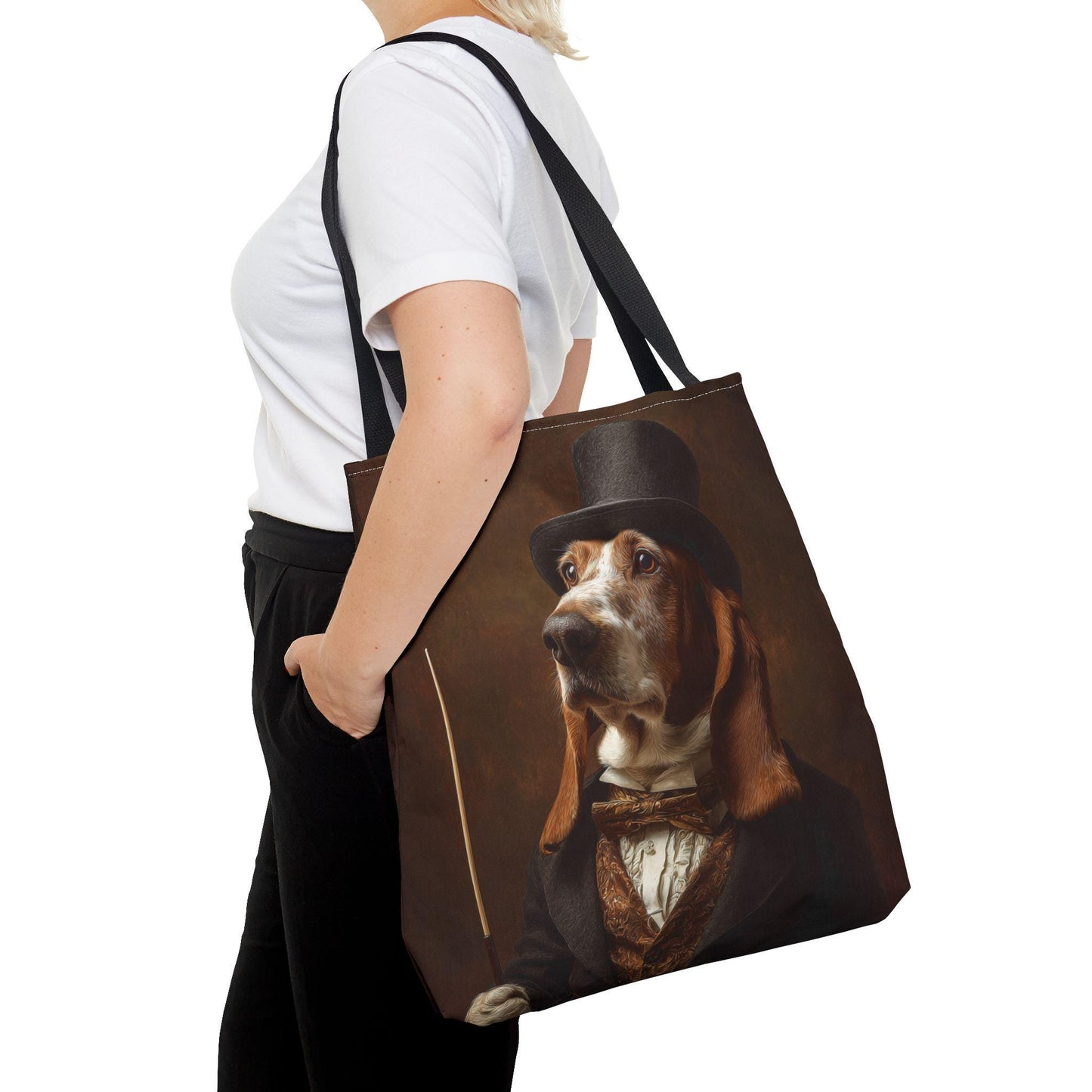 Victorian Basset Hound Tote Bag | Dog Portrait Art