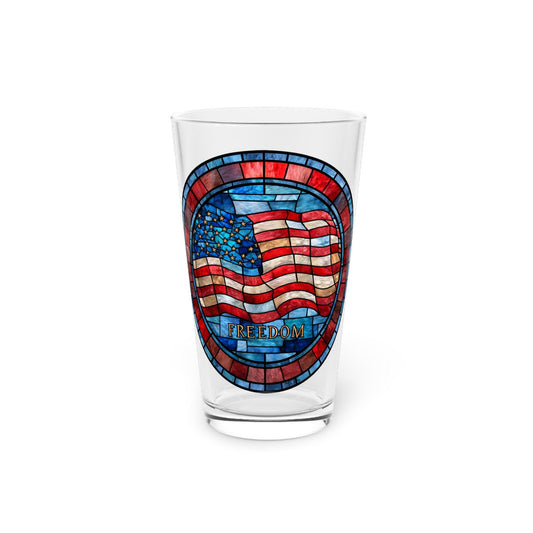 American Flag Stained Glass Freedom Pint Glass | 16oz