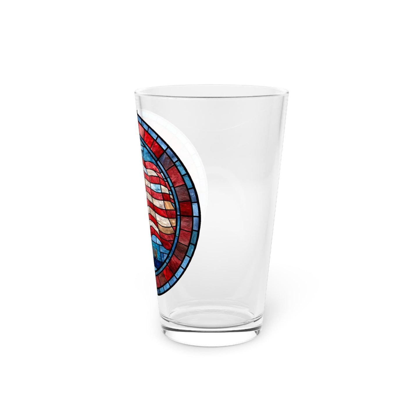 American Flag Stained Glass Freedom Pint Glass | 16oz