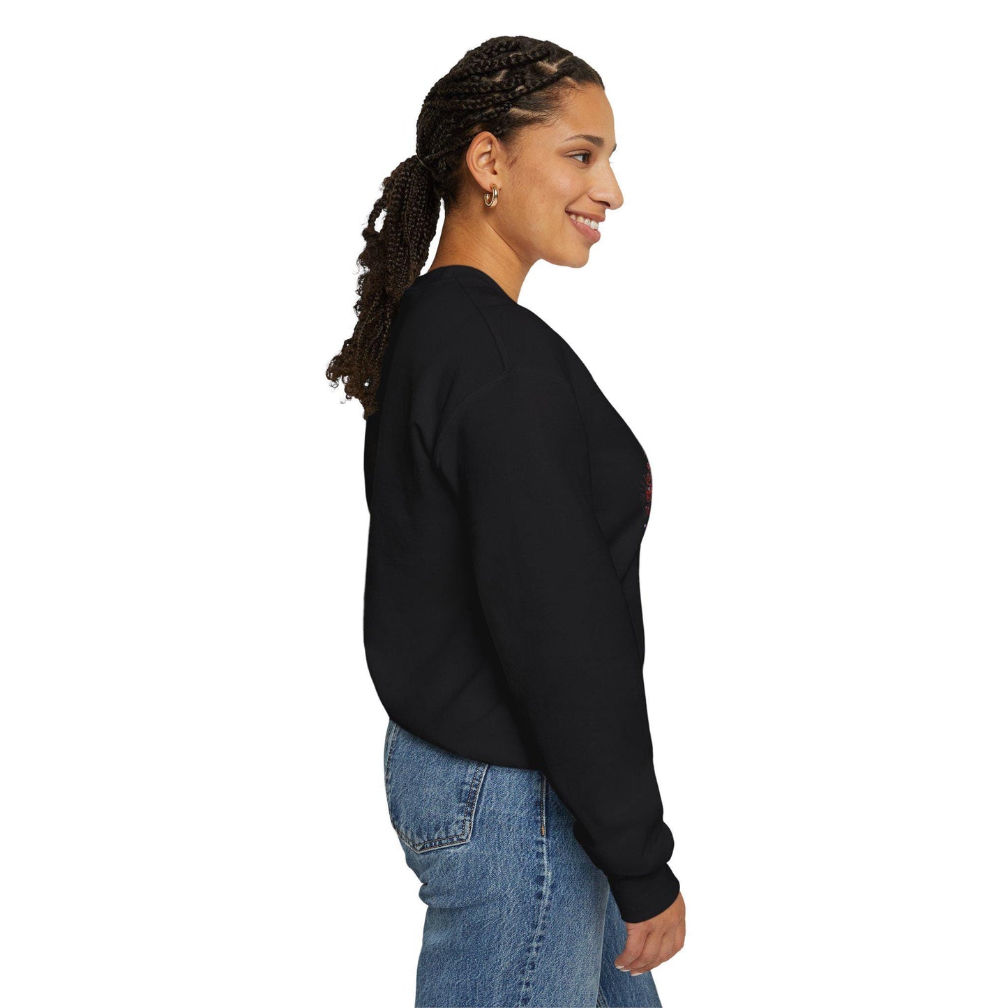 Patriotic Floral Bouquet Sweatshirt | Red White Blue Poppies Daisies