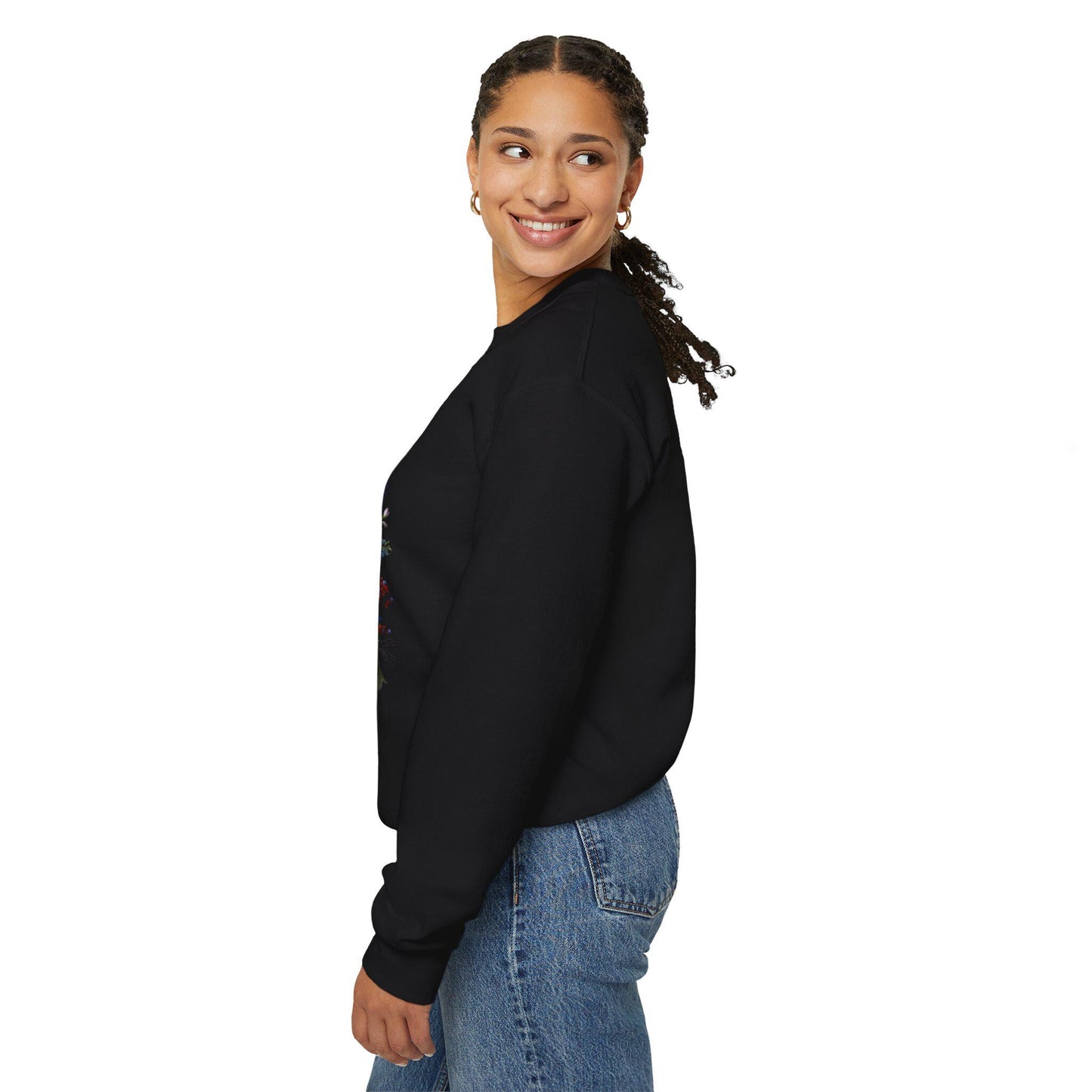 Patriotic Floral Bouquet Sweatshirt | Red White Blue Poppies Daisies