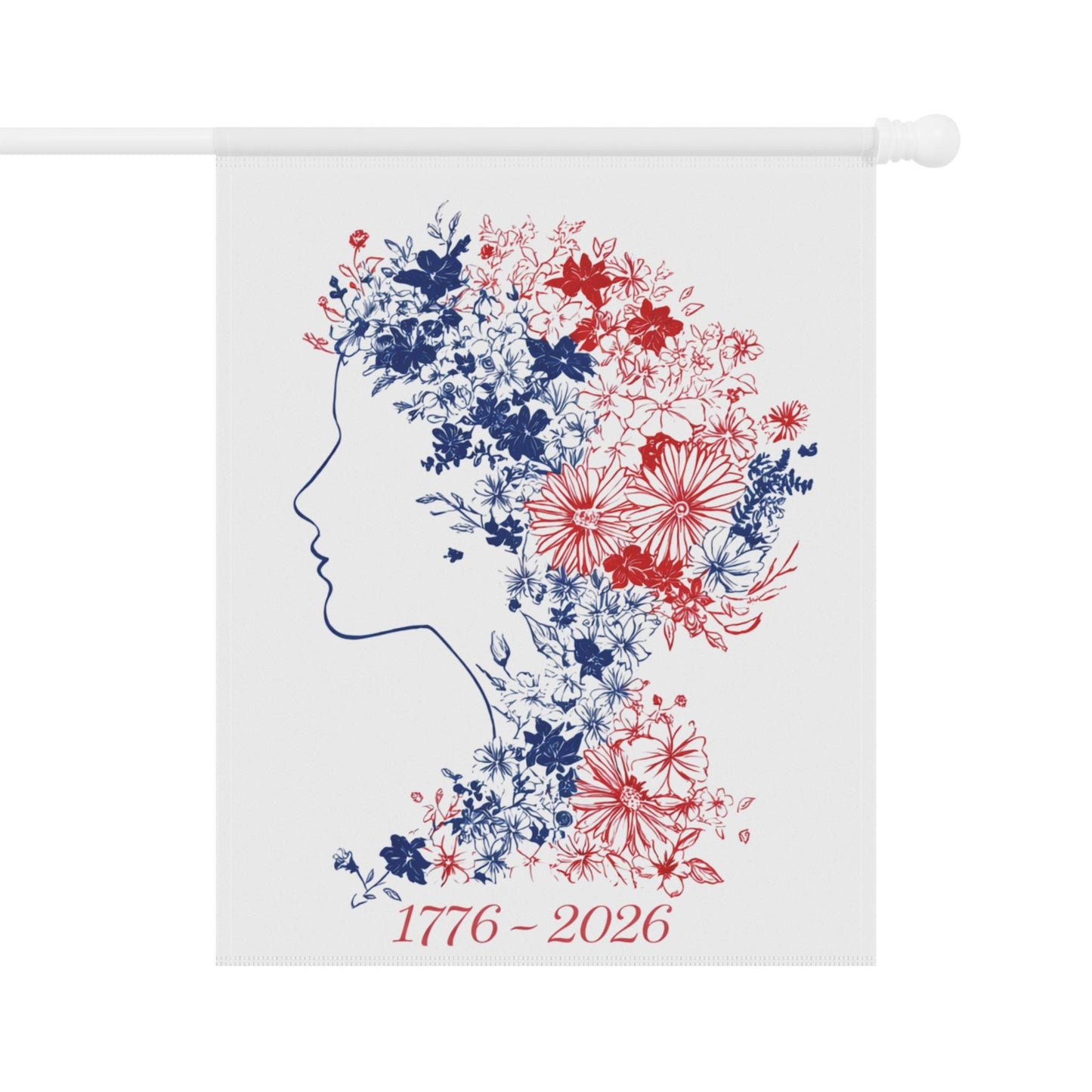 Floral Profile 1776-2026 Garden Flag | House Banner