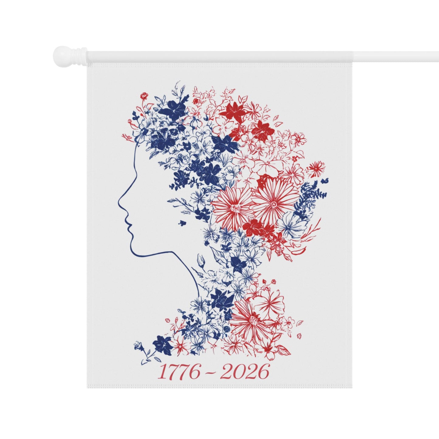 Floral Profile 1776-2026 Garden Flag | House Banner