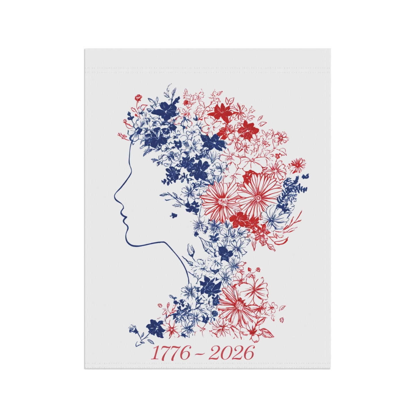 Floral Profile 1776-2026 Garden Flag | House Banner