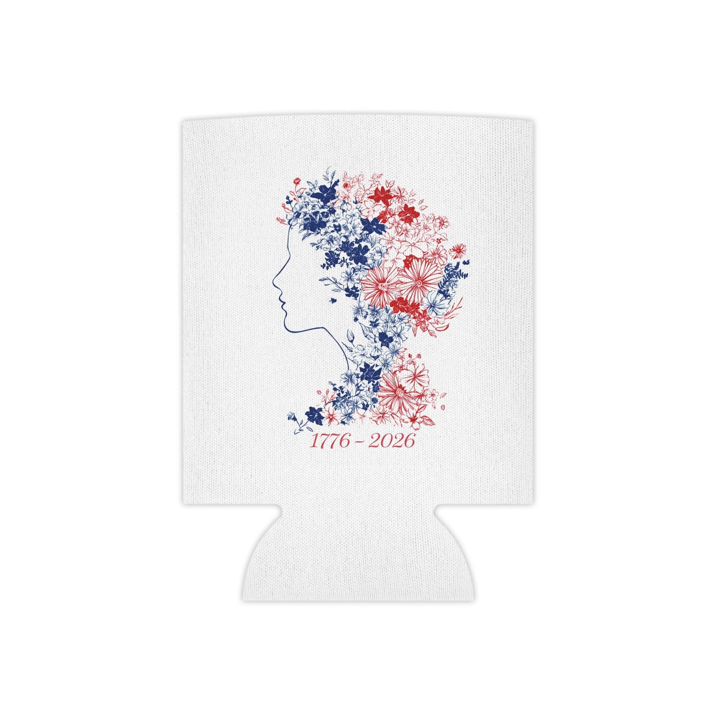 Liberty Floral Profile Can Cooler | 1776-2026 Red White Blue