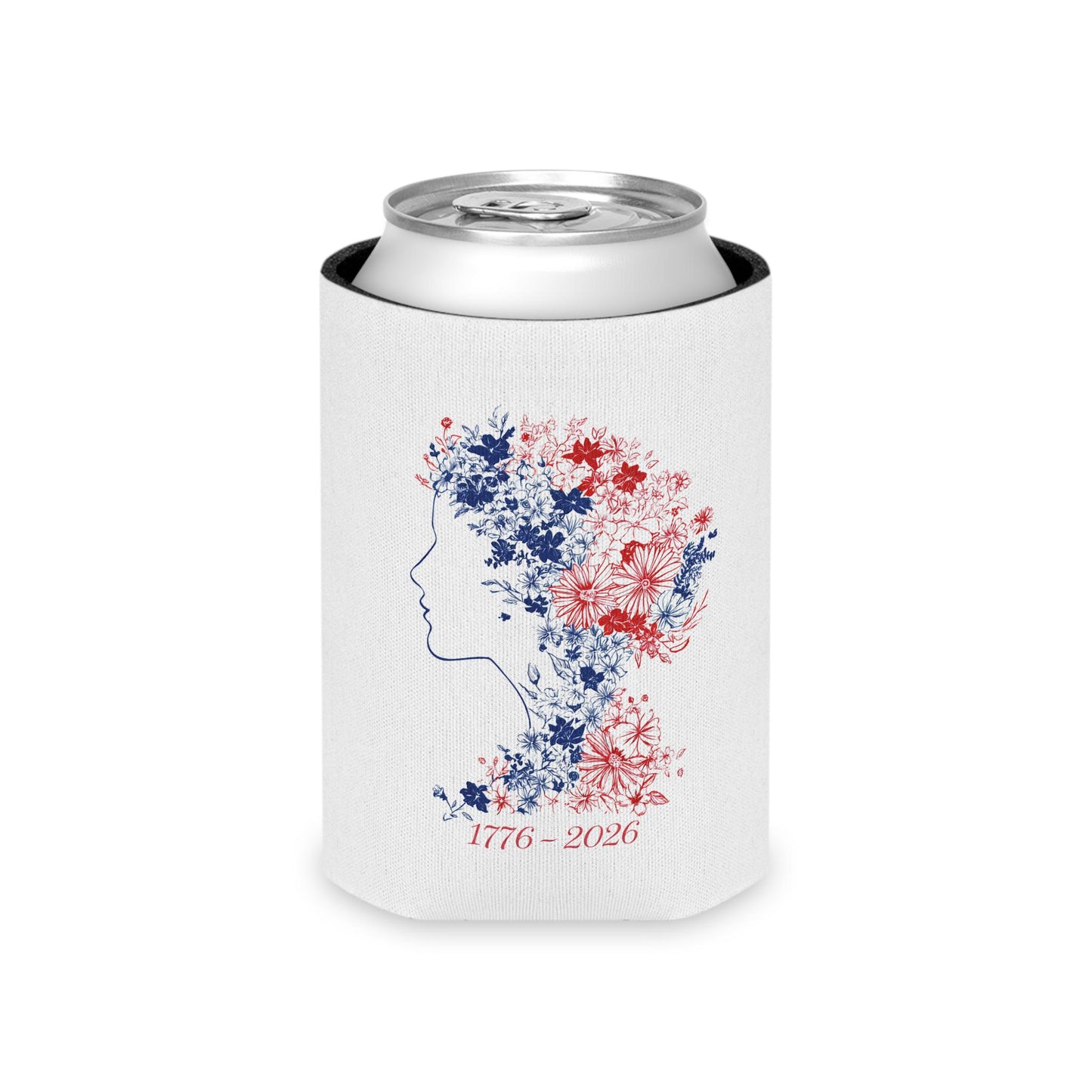 Liberty Floral Profile Can Cooler | 1776-2026 Red White Blue