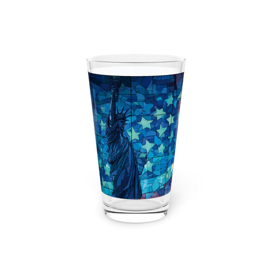 Statue of Liberty Mosaic Pint Glass | American Stars Flag Pattern