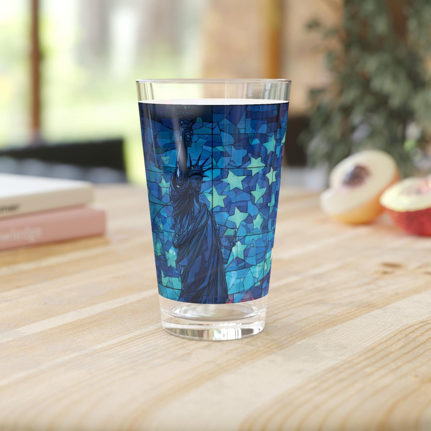 Statue of Liberty Mosaic Pint Glass | American Stars Flag Pattern