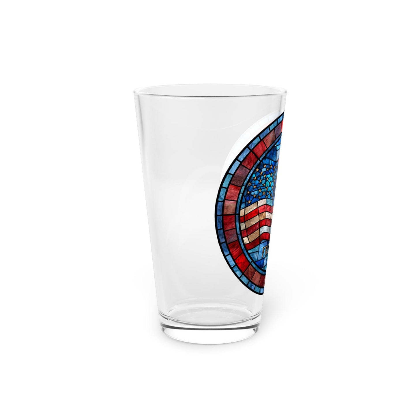 American Flag Stained Glass Freedom Pint Glass | 16oz