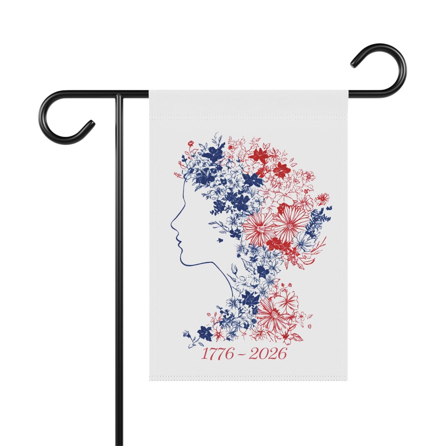 Floral Profile 1776-2026 Garden Flag | House Banner